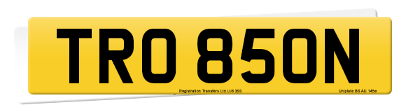 Registration number TRO 850N